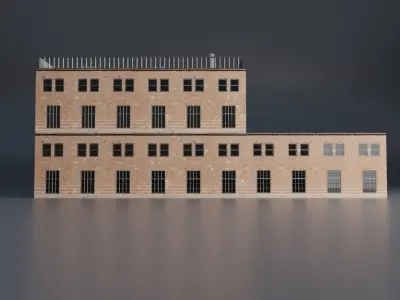 URBAN CITY BUILDING 10 Low-poly 3D model