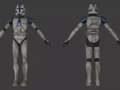 3D Clone Trooper model with Face 3D model