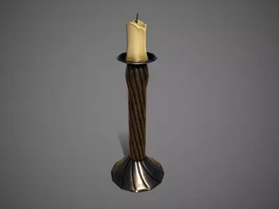 Vintage Candlestick Free low-poly 3D model