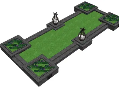 planter buffer zone sketchup model 3D model