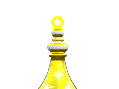 Charming Reindeer Golden Holiday Bauble 3D Model PBR Lowpoly Low-poly 3D model