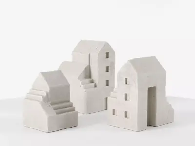 Sculpture concrete houses 3D model