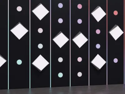 Stage-Lighting wall lights and diamonds Free 3D model