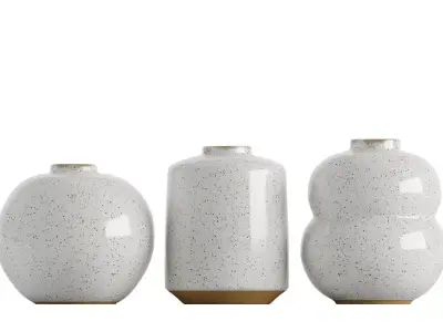 Small White Vases 3D model