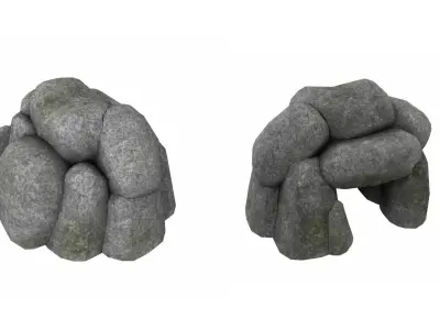 Low Poly Cave - Game Ready rock sculpture Low-poly 3D model