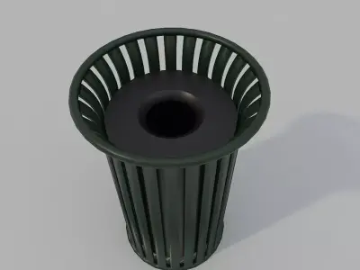 Low Poly PBR Trash Can Low-poly 3D model