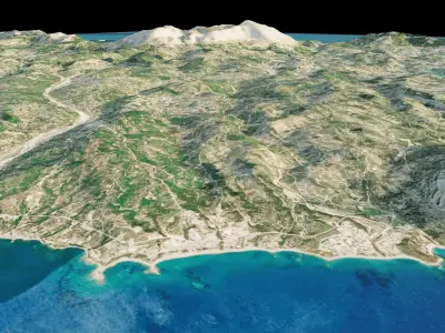 Rhodes Island full 3d model terrain 3D model