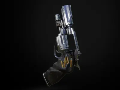 Magnum Modern Revolver Low-poly 3D model