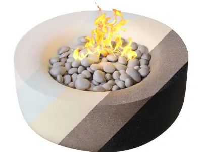 The AURA fire table by Lumacast Low-poly 3D model