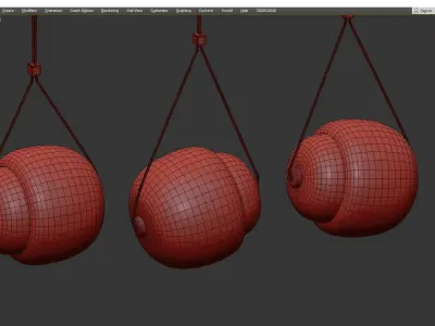 Minimalista LED Pendant Light Low-poly 3D model