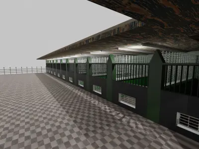 Horse Stable Low-poly 3D model