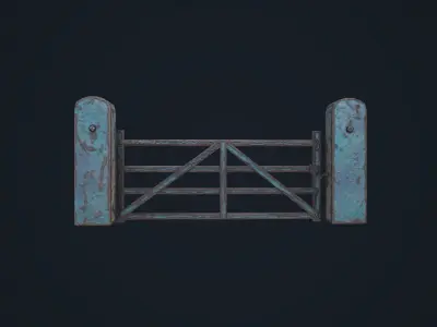 Farm Gate Low-poly 3D model