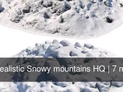 Ultra realistic Snowy mountains HQ 3D Model Pack