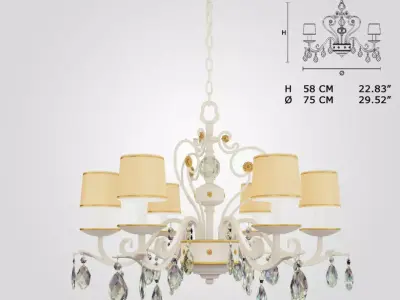 Masiero 9020 6 chandelier 3D model