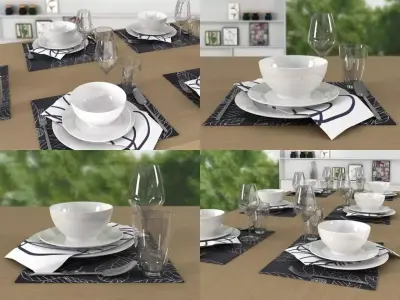 Table set 01 3D model