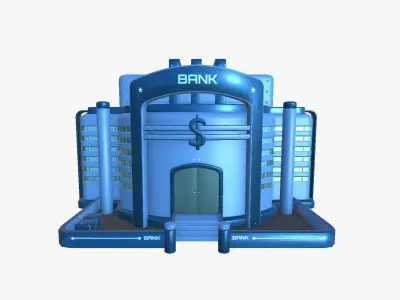 SciFi Bank A03 Bank - Sci Fi Exterior Design Low-poly 3D model