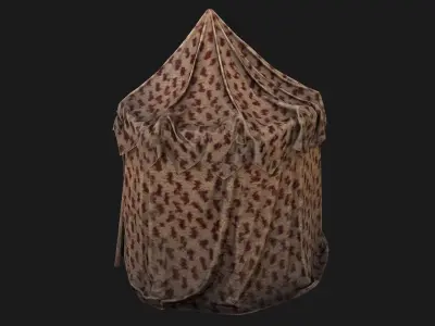 Ancient Tent Market Stall  Low-poly 3D model