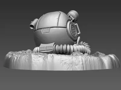 Fallout Helmet Scene 3D print model