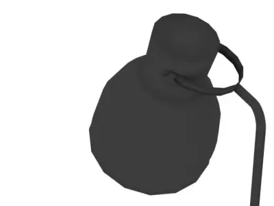 Metal Floor Lamp Low-poly 3D model