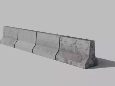 Concrete barriers pack pbr lowpoly Low-poly 3D model