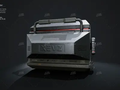 Cyberpunk Monitor Prop Low Poly PBR UE Textures Low-poly 3D model