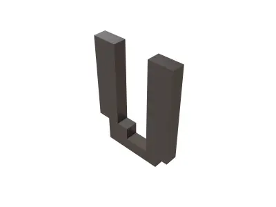 Pixel Font U v1 001 Low-poly 3D model