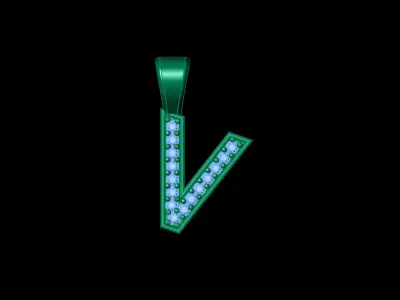 Pendant V letter 3D print model