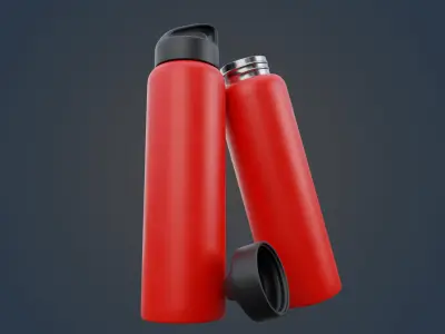 Thermo - Water Bottle Low-poly 3D model