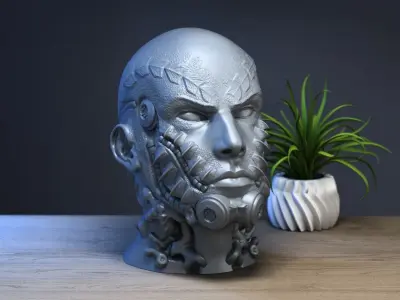 human robot dragon Headphone Stand 3D print model