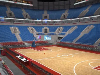 Basketball arena - interior - low poly Low-poly 3D model