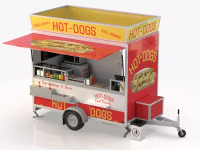 Hot dog Stand Low-poly 3D model