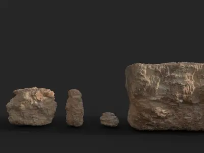 Sandstone Rock Low-poly 3D model