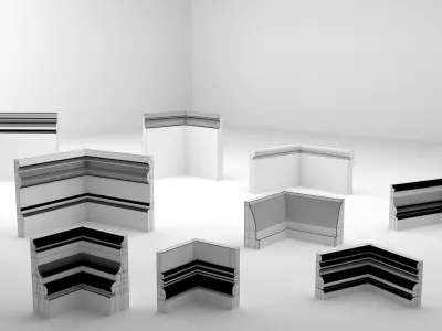 MOULDINGS COLLECTION set of wooden corner pieces 3D model
