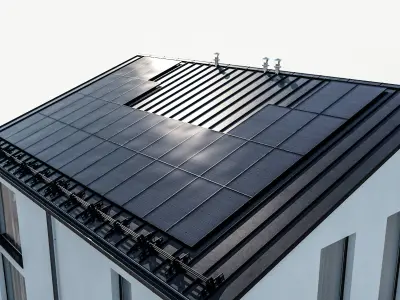 Modern house 20 at night 3D model