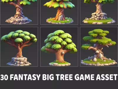 30 Fantasy Big Tree Game Asset Texture