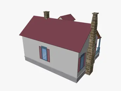 Cartoon House 5 Low-poly 3D model