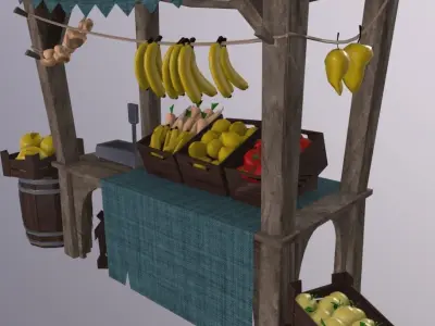 Stylised Shop Low-poly 3D model