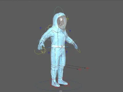 Hazmat Suit Rig Low-poly 3D model