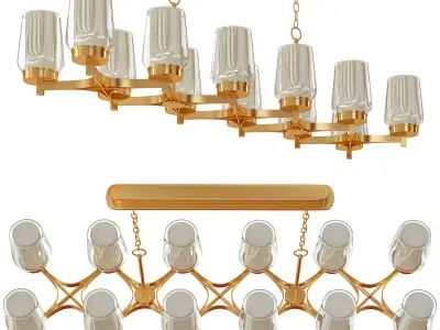 Eurofase Lighting Manchester Brass 16 Inch 12 Light Chandelier 3D model