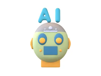 AI Robot Icon v1 003 Low-poly 3D model