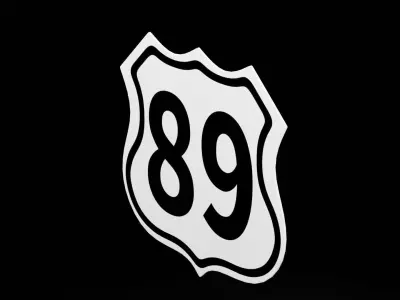 Street Sign Highway Low-poly 3D model