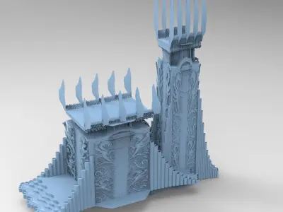 Norse Gods Tower 2 versions  3D model