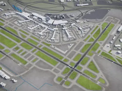 Philadelphia - International Airport - PHL Low-poly 3D model