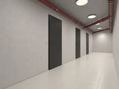 Basement Hallway Corridor 02 3D model