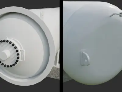 High Pressure Hydrogen Tank H2 Low-poly 3D model