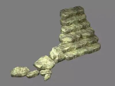 Qu You Path - Stone Ladder 02 3D model