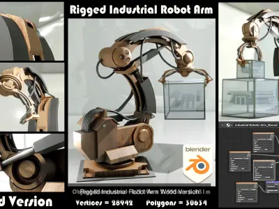 Industrial Robotic Arm All Versions 3D Model Pack