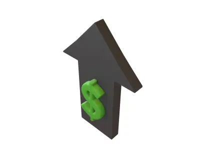 Price Up Symbol V1 002 Low-poly 3D model