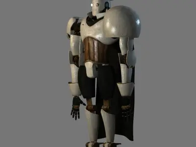 Steampunk Robot Low-poly 3D model