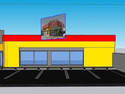 STORE OXXO FROM MEXICO 3D model